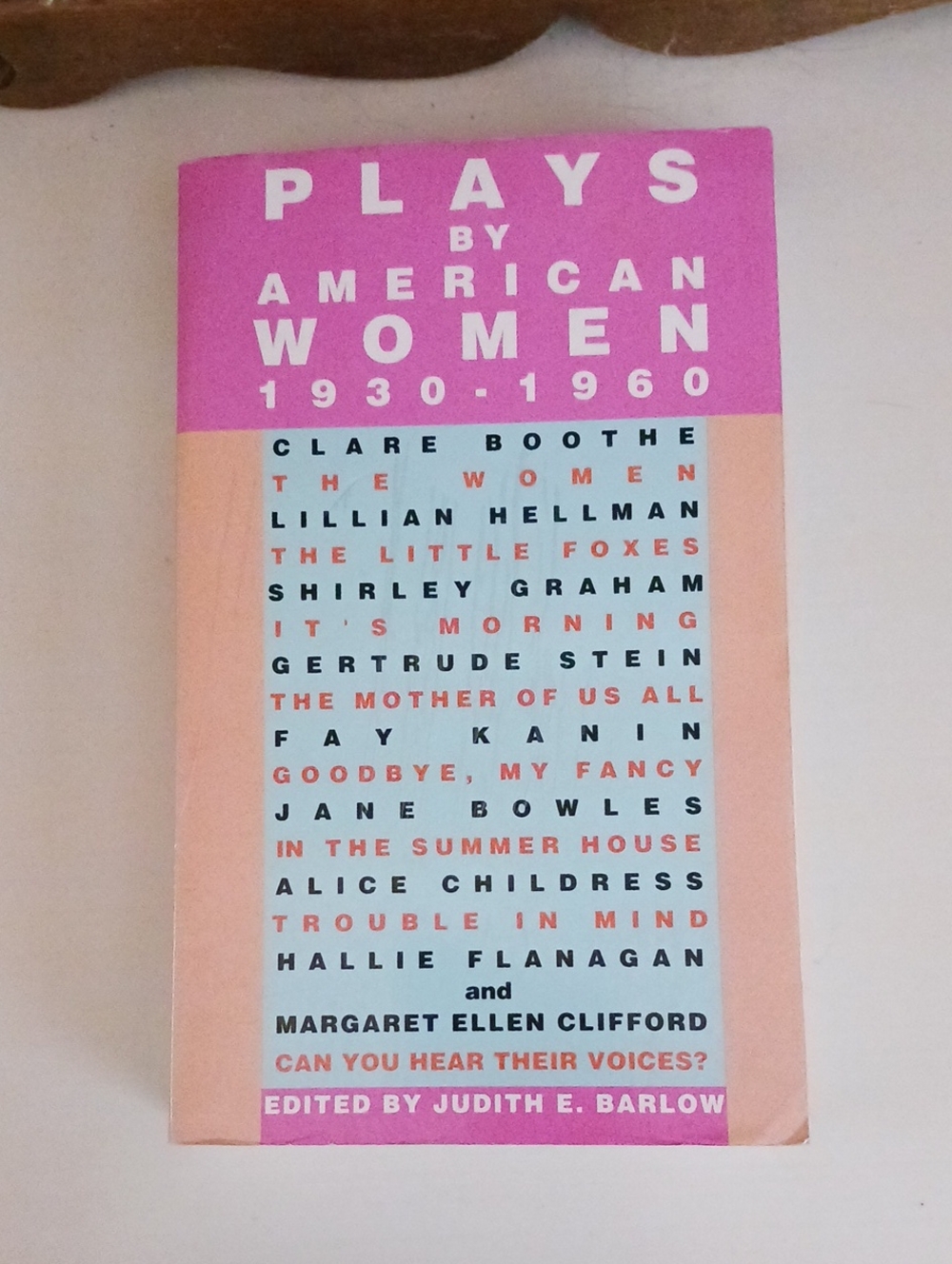 Plays by American Women 1930-1960 Paperback Book - Pink & Peach Cover